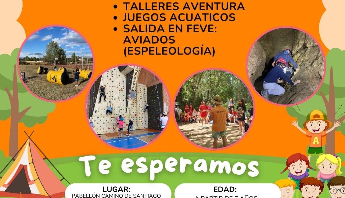 Cartel del campus de verano multiaventura año 2025